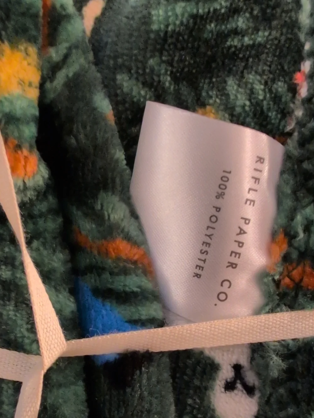 NWT Rifle Paper Co. Green Nutcracker Fleece Holiday Throw